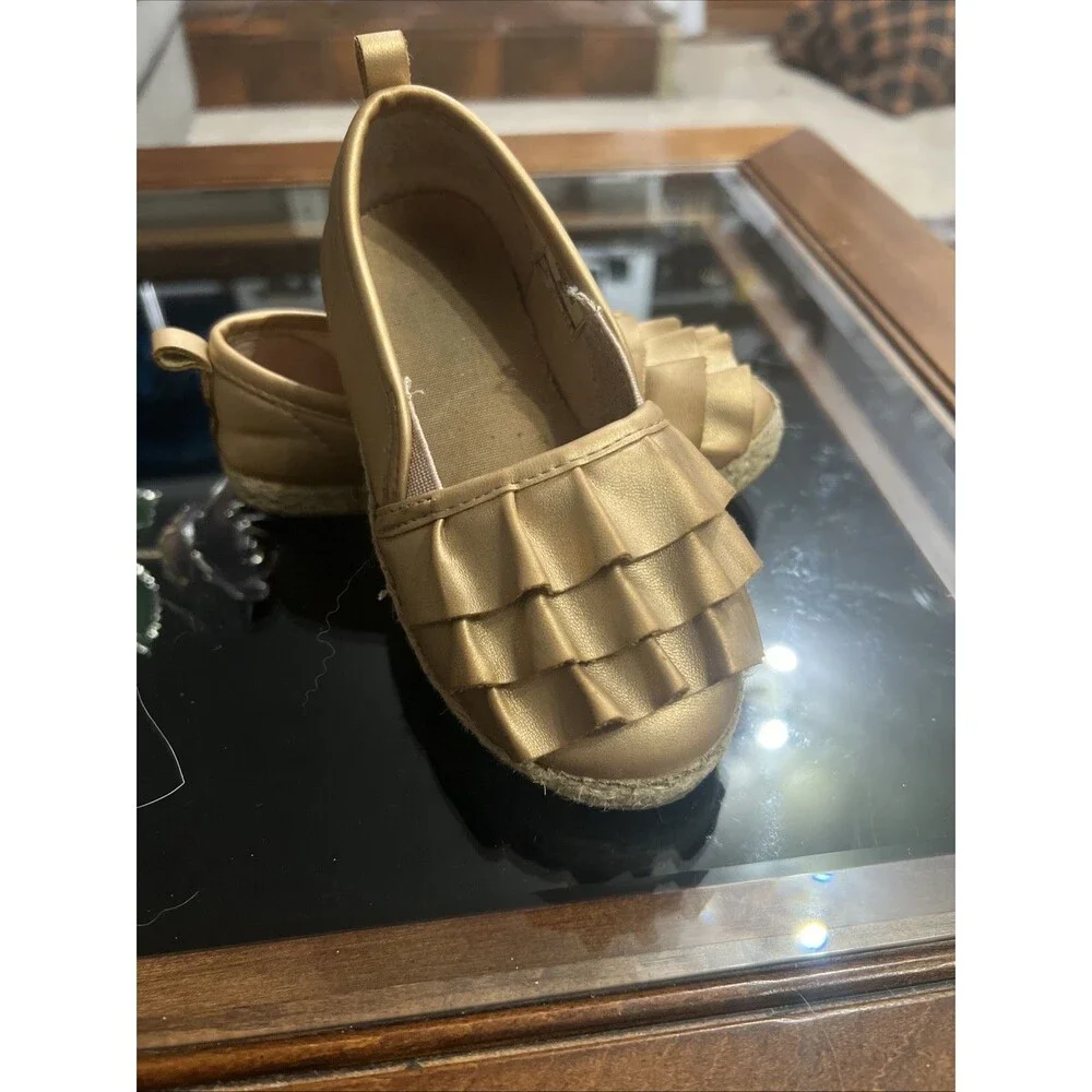 OshKosh B'Gosh Kids BELLE Girl's Size  9‎ Rose Gold Espadrille Flat Loafer